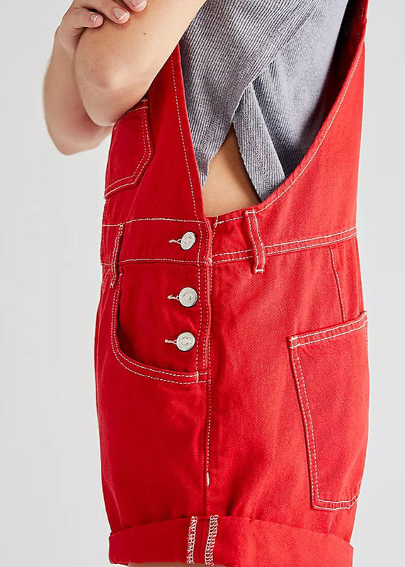 Salopette Courte Rouge