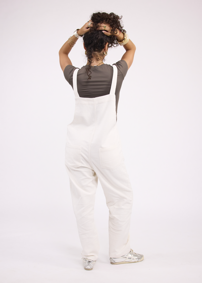 Salopette Velours Blanche Femme