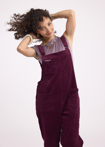 Salopette Velours Bordeaux