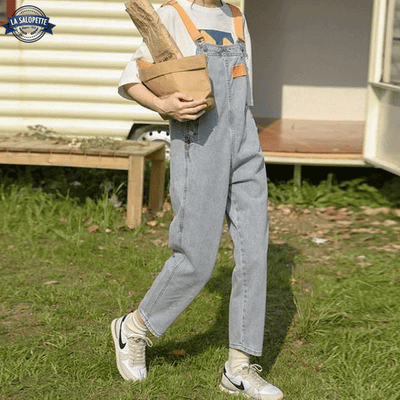 Bretelles Couleur Orange Salopette en Jean