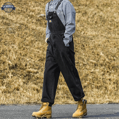 Latzhose Jean<br> schwarz von Rameau