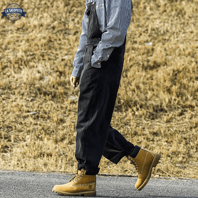 Latzhose Jean<br> schwarz von Rameau