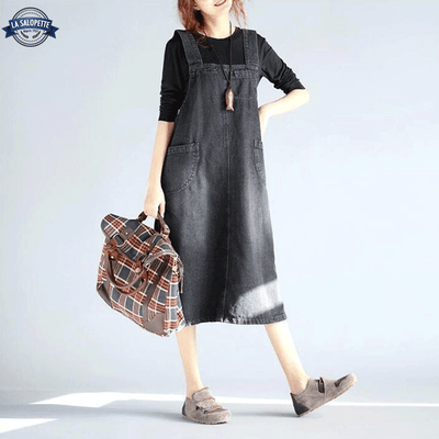 Robe Salopette Jean Noir