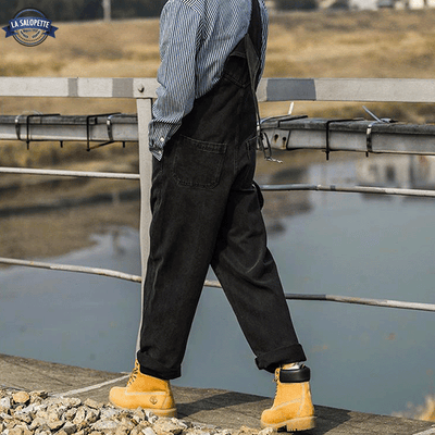 Latzhose Jean<br> schwarz von Rameau