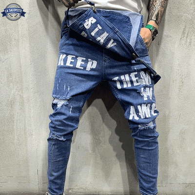 Salopette en Jean Bleu Clair Masculine