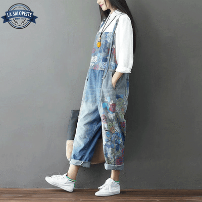 Salopette Jean avec Fleur