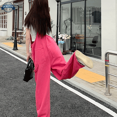 Salopette Pink Rose avec Bretelle