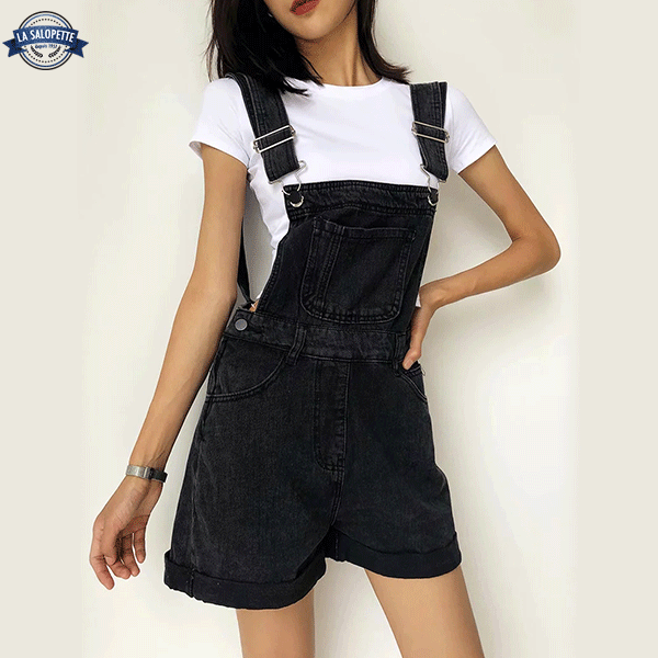 Salopette Short Noir Femme