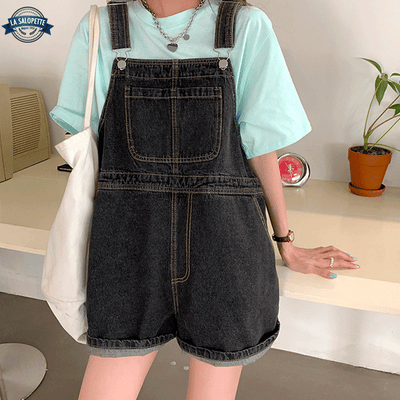 Salopette Short Noire pas Cher