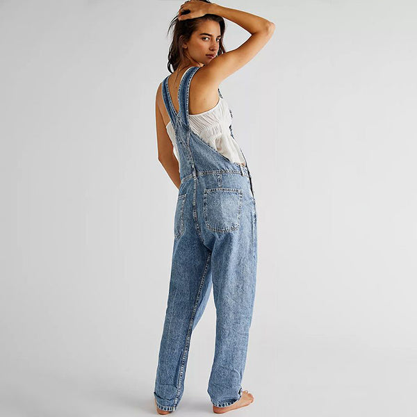 Jeanslatzhose im Used-Look