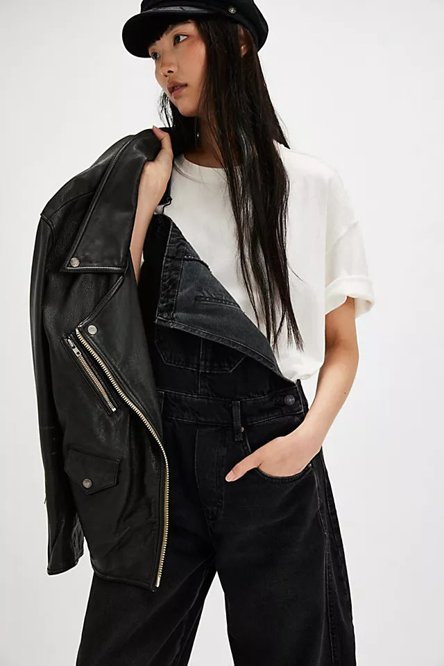 Schwarze Jeanslatzhose Soot