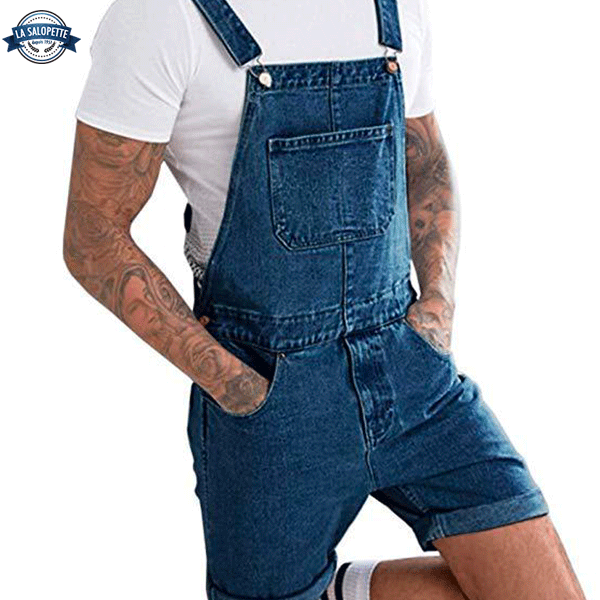 Latzhose Short Marineblau