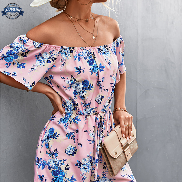 Combishort Pink Fleuri