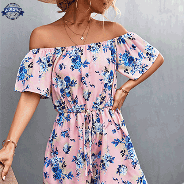 Combishort Style Fleuri Rose