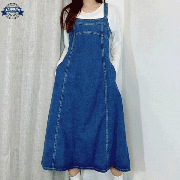 Kleid Latzhose Blau Indigo