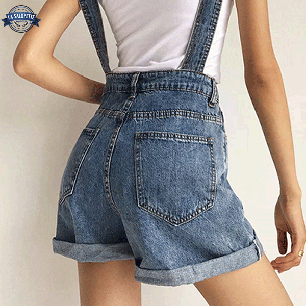 Latzhose Short Jeans Blau Electra
