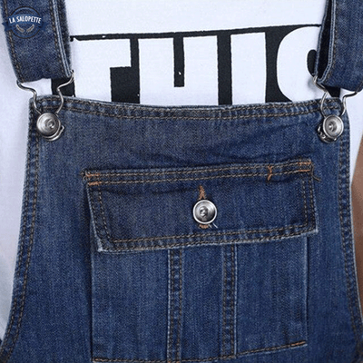 Latzhose aus Jeans mit Elefantenfuß Kaïté