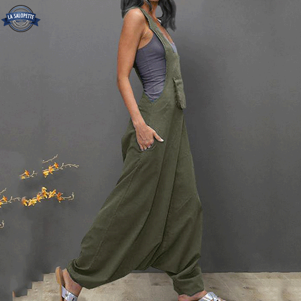 Kleid Latzhose Weit geschnitten Avocadogrün