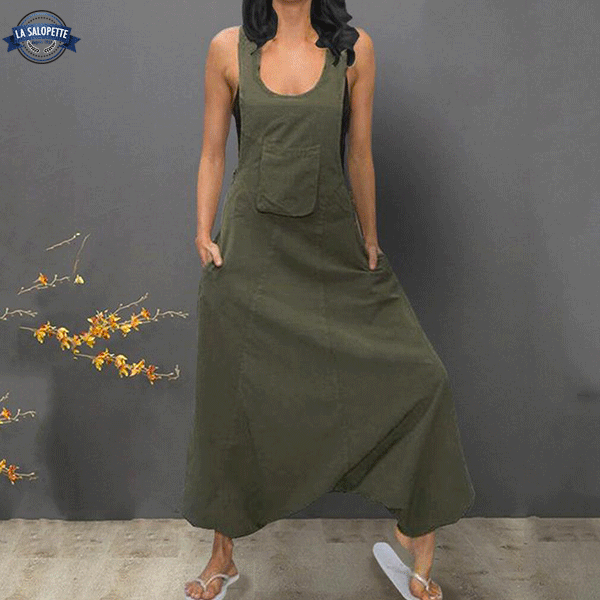 Kleid Latzhose Weit geschnitten Avocadogrün