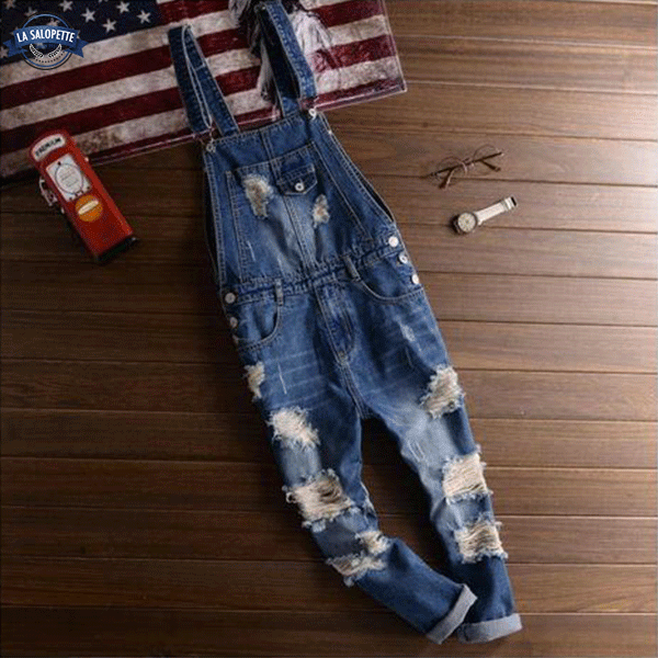 Vintage-Jeans-Latzhose 90er Jahre Blau