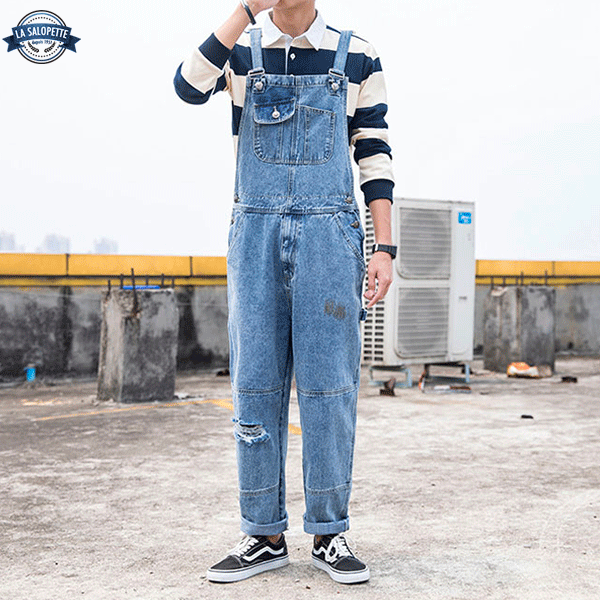 Boyfriend Jeans-Latzhose