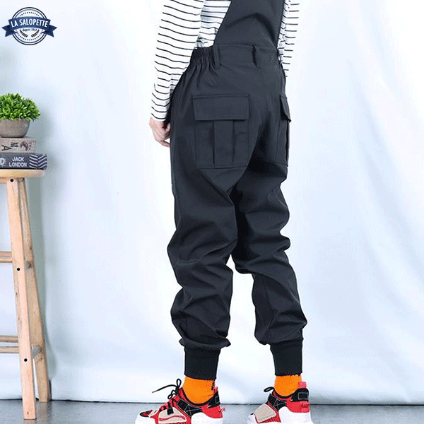 Tactical Pocket Work Latzhose Schwarz