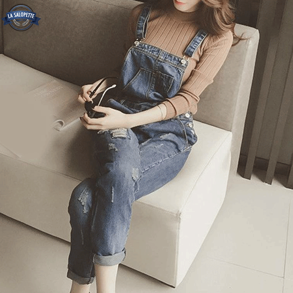 Latzhose aus Jeansstoff Feines Modernes Gewebe