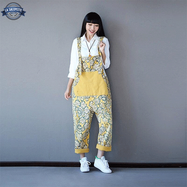 Vintage-Latzhose für Frauen im japanischen Stil
