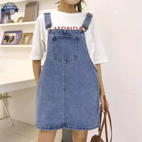 Latzhose Jeansrock Frau Lyo