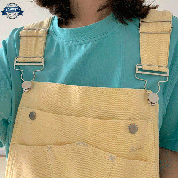 Jeans-Latzhose Pastellgelb