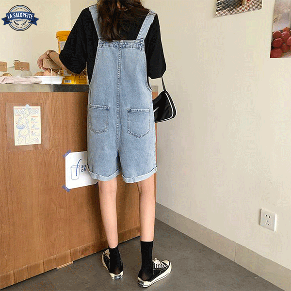 Denim Kurze Latzhose Frau Ottawa