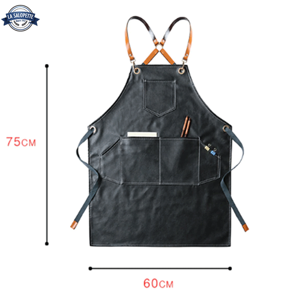 Küchenschürze Leder Schwarz